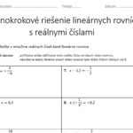 Jednokrokové riešenie lineárnych rovníc - pracovné listy